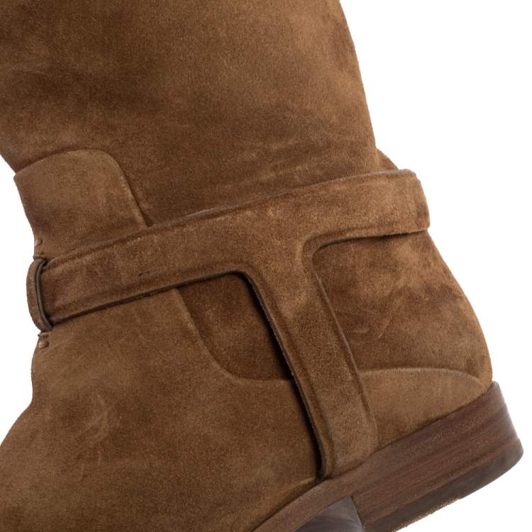 Pre Owned Dior Brown Suede Knee Length  Boots Size 37
