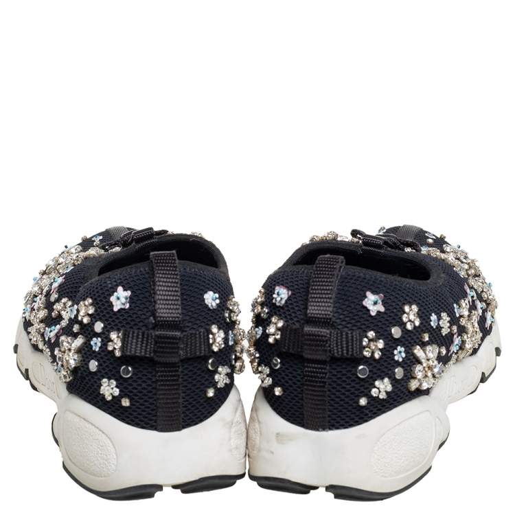 Pre Owned Dior Black Mesh Fusion Embellished Sneaker Size 38