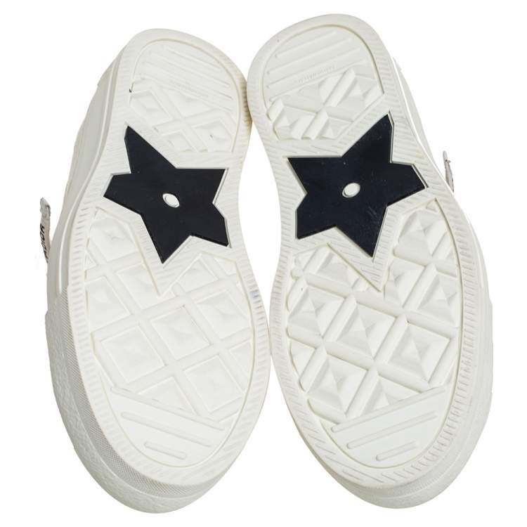 Pre Owned Dior White Canvas And Leather Walk'n'Dior Sneakers Size 35