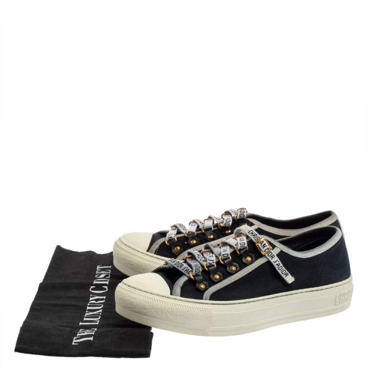 Pre Owned Dior Black Canvas Walk'n'Dior Low Top Sneakers Size 37