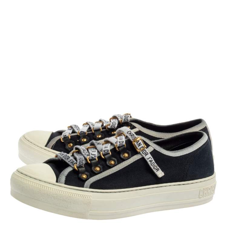 Pre Owned Dior Black Canvas Walk'n'Dior Low Top Sneakers Size 37