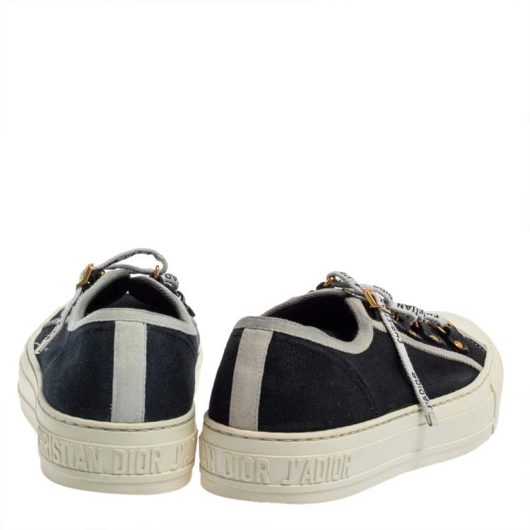Pre Owned Dior Black Canvas Walk'n'Dior Low Top Sneakers Size 37