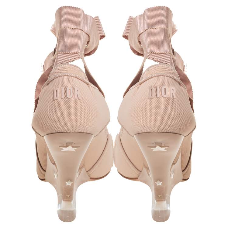 Pre Owned Dior Beige Neoprene Etoile Sandals Size 38