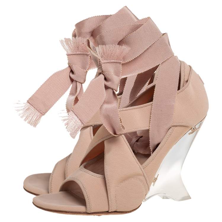Pre Owned Dior Beige Neoprene Etoile Sandals Size 38