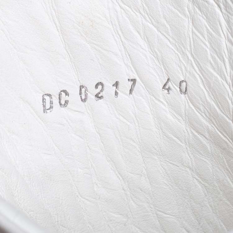 Pre Owned Dior White Perforated Leather Ankle Length Sneaker Boots Size 40