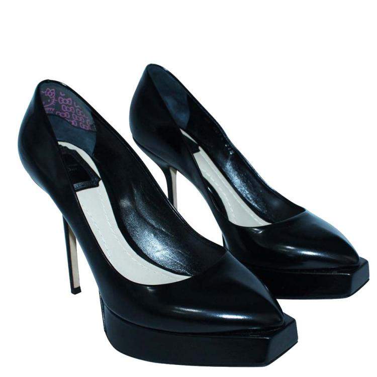 Pre Owned Dior Black Patent Leather   Pumps Size 37.5