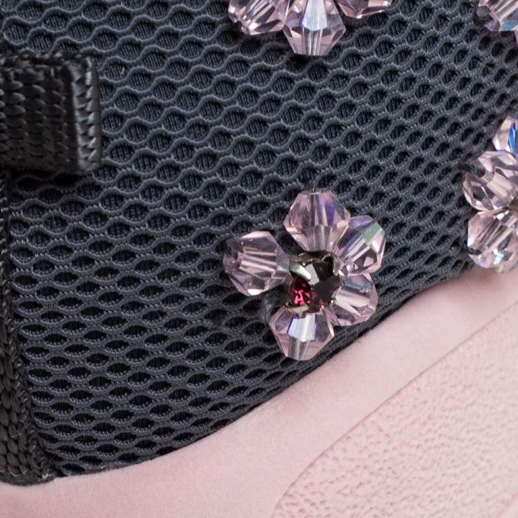 Pre Owned Dior Grey Mesh Fusion Embellished Sneakers Size 39