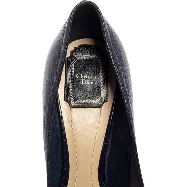 Pre Owned Dior Blue Leather Songe Pointed Toe Pumps Size 40