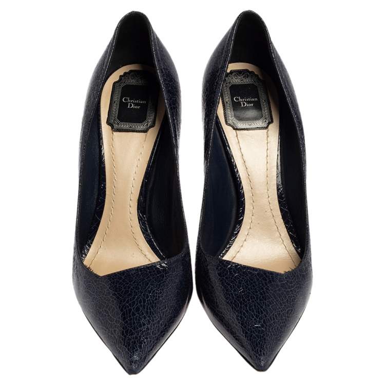 Pre Owned Dior Blue Leather Songe Pointed Toe Pumps Size 40