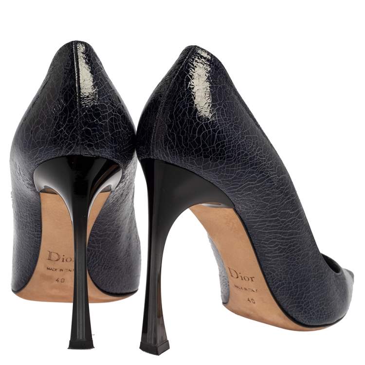 Pre Owned Dior Blue Leather Songe Pointed Toe Pumps Size 40