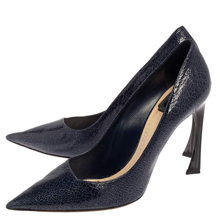 Pre Owned Dior Blue Leather Songe Pointed Toe Pumps Size 40