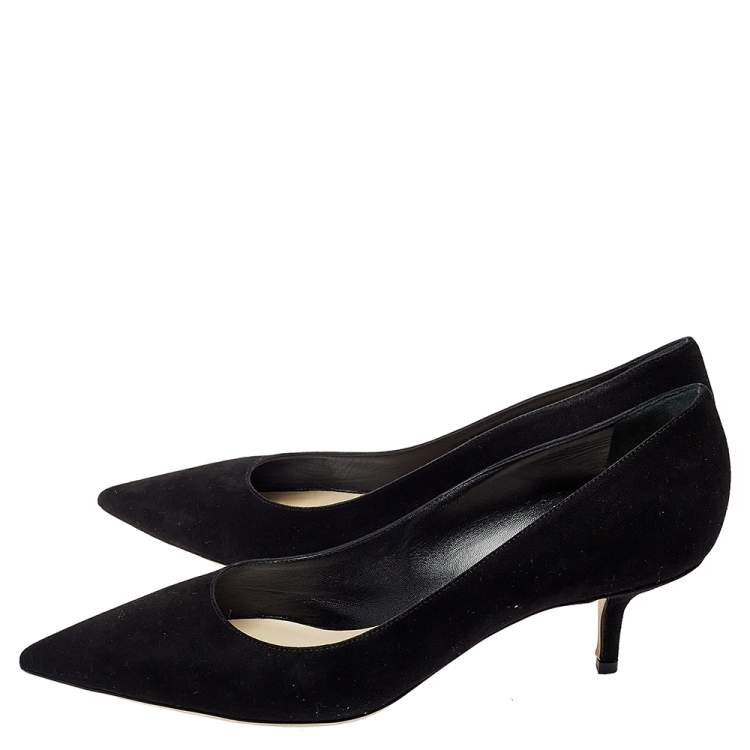 مملوكة مسبقًا Dior Black Suede Pointed Toe Pumps Size 41