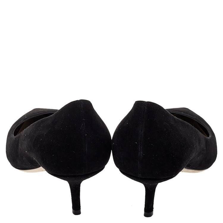 مملوكة مسبقًا Dior Black Suede Pointed Toe Pumps Size 41