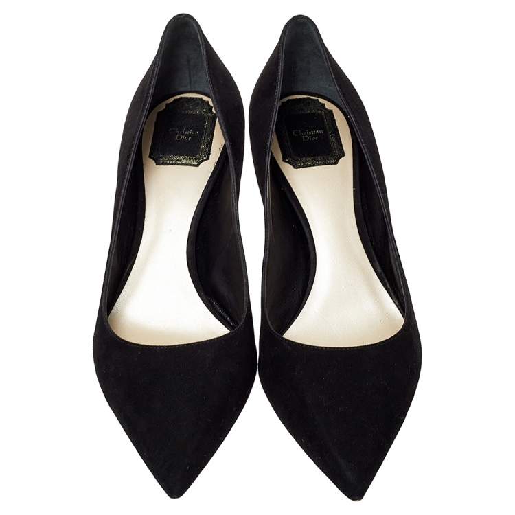 مملوكة مسبقًا Dior Black Suede Pointed Toe Pumps Size 41