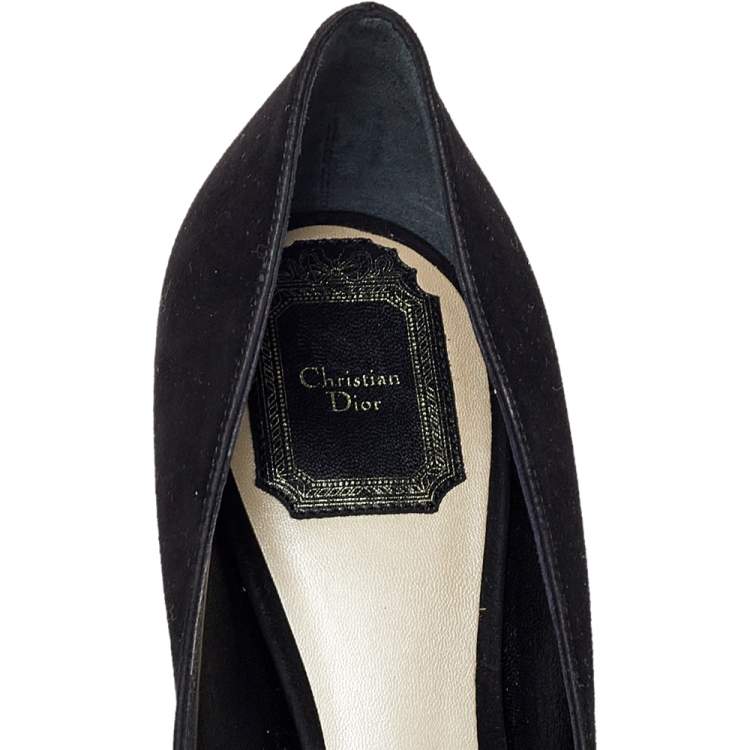 مملوكة مسبقًا Dior Black Suede Pointed Toe Pumps Size 41