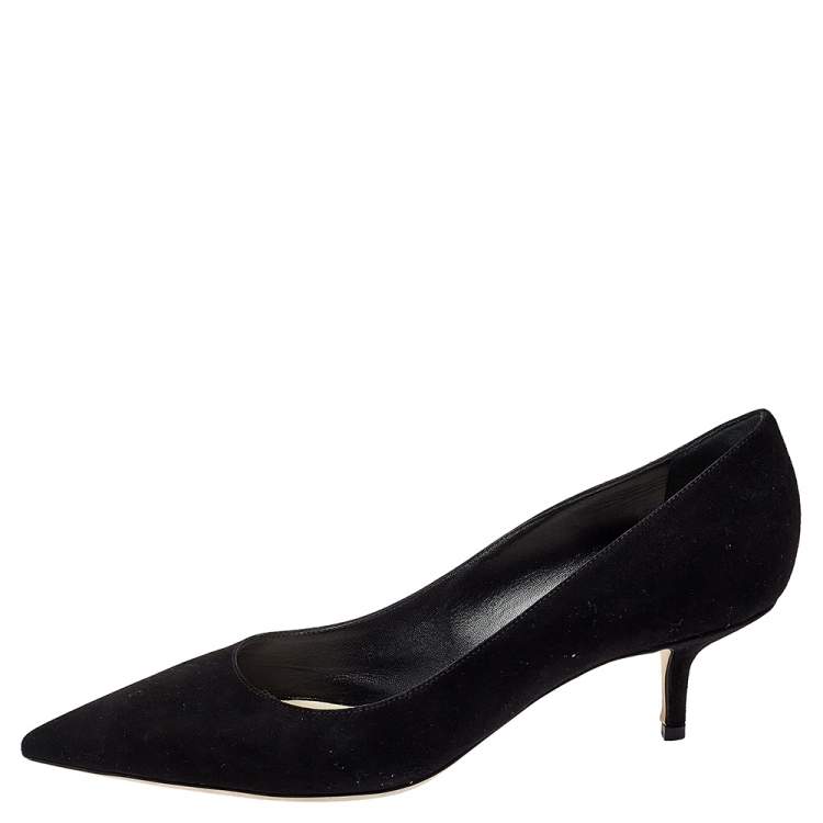 مملوكة مسبقًا Dior Black Suede Pointed Toe Pumps Size 41