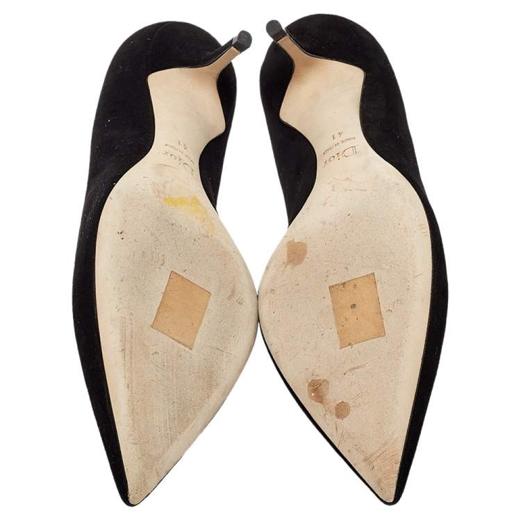 مملوكة مسبقًا Dior Black Suede Pointed Toe Pumps Size 41