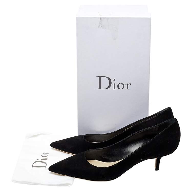 مملوكة مسبقًا Dior Black Suede Pointed Toe Pumps Size 41