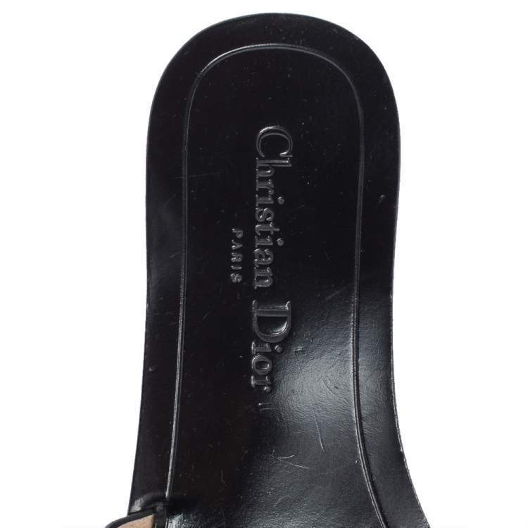 Pre Owned Dior Black Leather Evolution Slipper Sandals Size 36