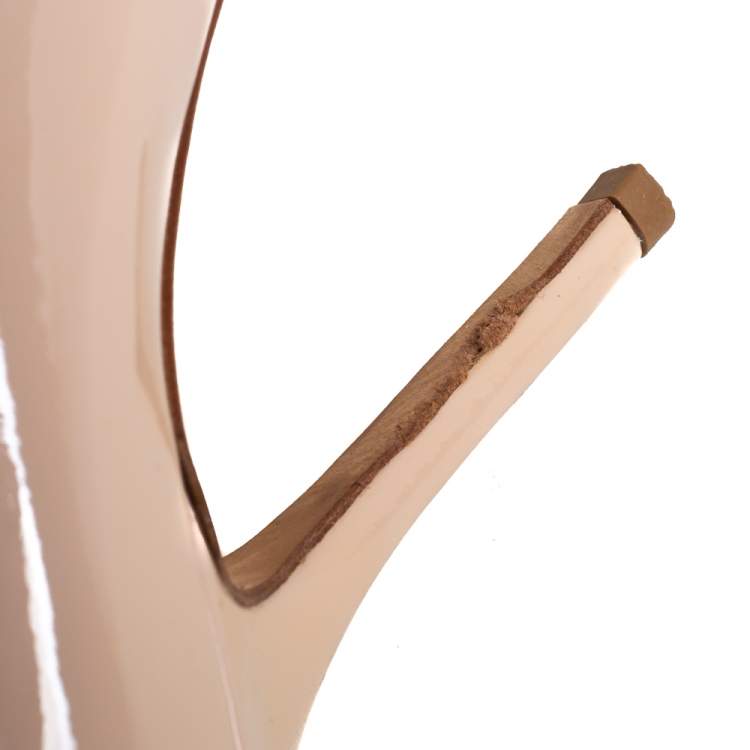 Pre Owned Dior Beige Patent Leather  Pointed Toe  Pumps Size 36