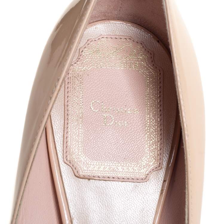 Pre Owned Dior Beige Patent Leather  Pointed Toe  Pumps Size 36
