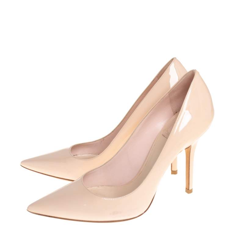 Pre Owned Dior Beige Patent Leather  Pointed Toe  Pumps Size 36