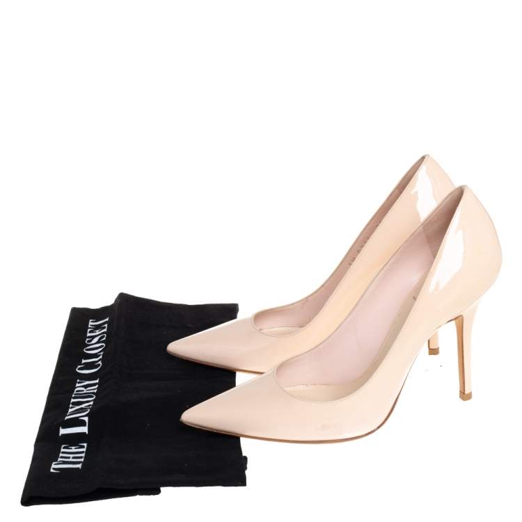 Pre Owned Dior Beige Patent Leather  Pointed Toe  Pumps Size 36