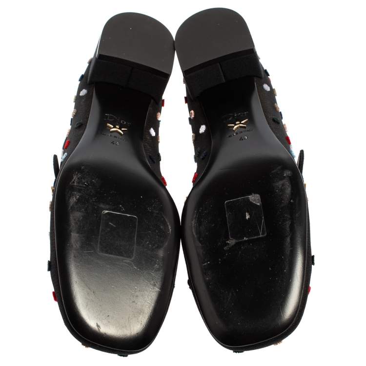 Pre Owned Dior Black Fabric And Mesh Baby-D Mary Jane Pumps Size 40