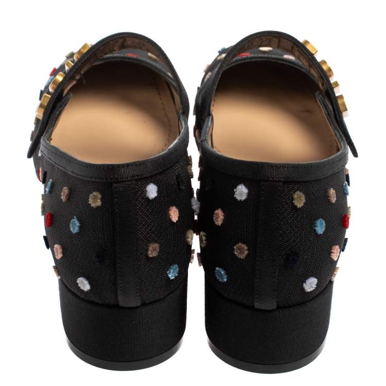 Pre Owned Dior Black Fabric And Mesh Baby-D Mary Jane Pumps Size 40