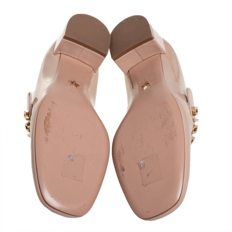 Pre Owned Dior Nude Patent Leather Baby-D Mary Jane Pumps Size 40