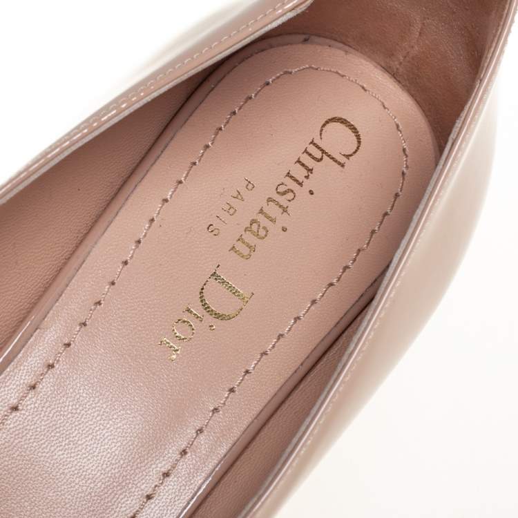 Pre Owned Dior Nude Patent Leather Baby-D Mary Jane Pumps Size 40