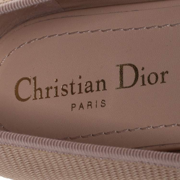 Pre Owned Dior Beige Technical Fabric Miss J' Adior Ballerina Flats Size 40