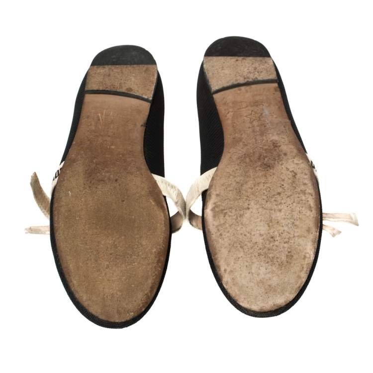 Pre Owned Dior Black Technical Fabric Miss J'Adior Ballerina Flats Size 35.5