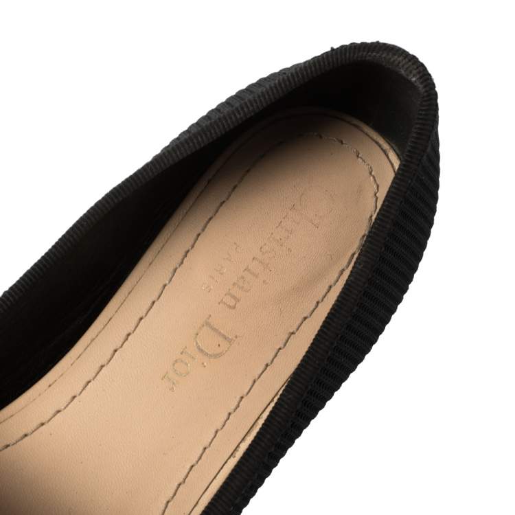 Pre Owned Dior Black Technical Fabric Miss J'Adior Ballerina Flats Size 35.5