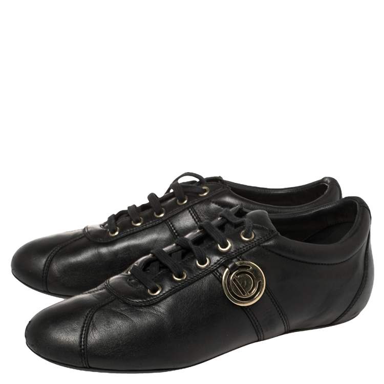 Pre Owned Dior Black Leather Low Top Sneakers Size 37