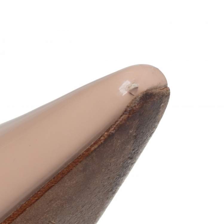 Pre Owned Dior Beige Patent Leather J'adior Slingback Sandals Size 37