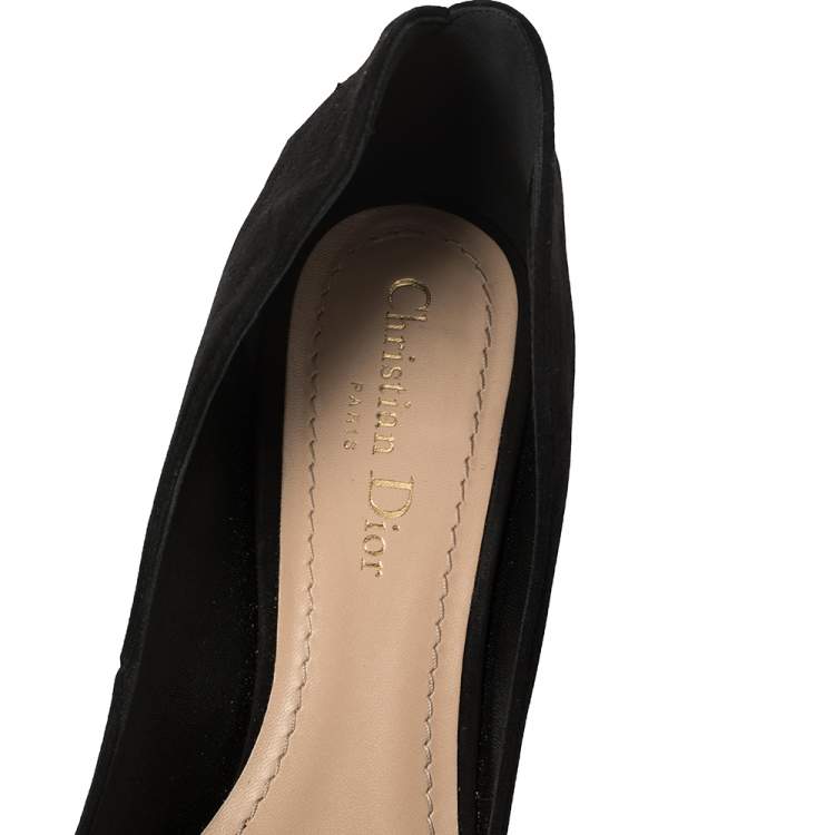Pre Owned Dior Black Suede And Red Leather Amour Pumps Size 39