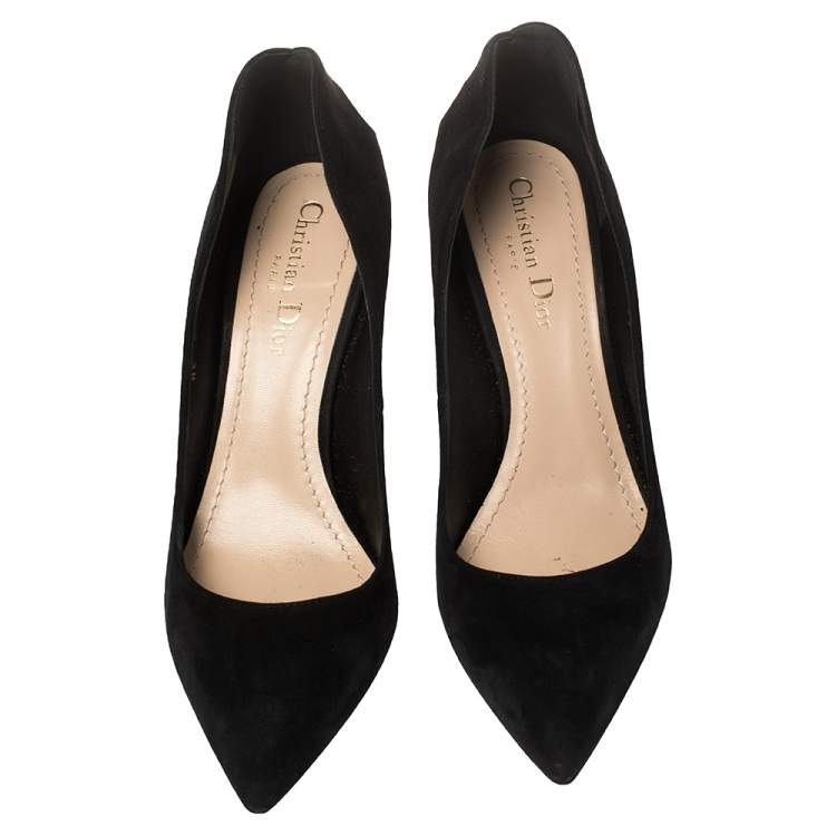 Pre Owned Dior Black Suede And Red Leather Amour Pumps Size 39