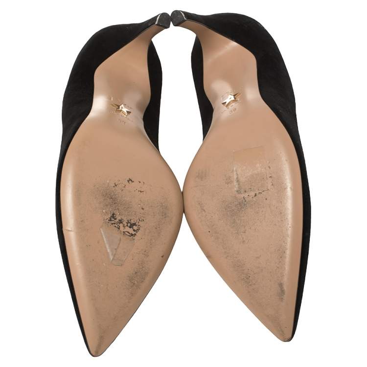 Pre Owned Dior Black Suede And Red Leather Amour Pumps Size 39