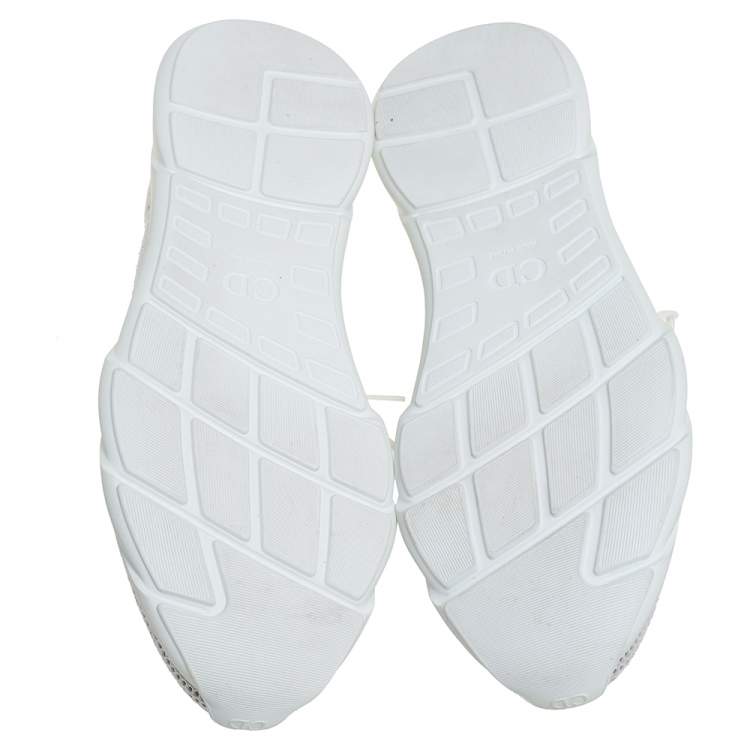 Pre Owned Dior White Knit Fabric B21 Socks Low Top Sneakers Size 40