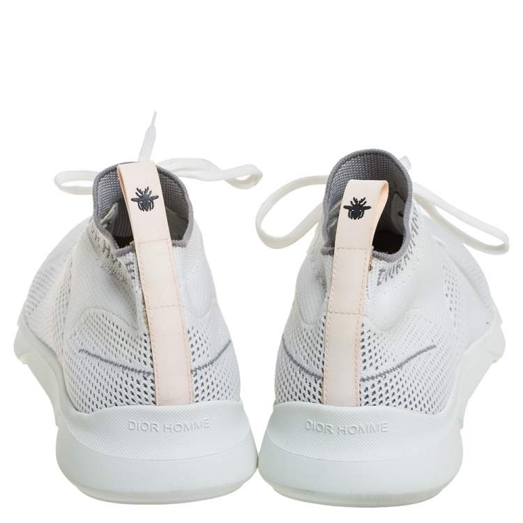 Pre Owned Dior White Knit Fabric B21 Socks Low Top Sneakers Size 40
