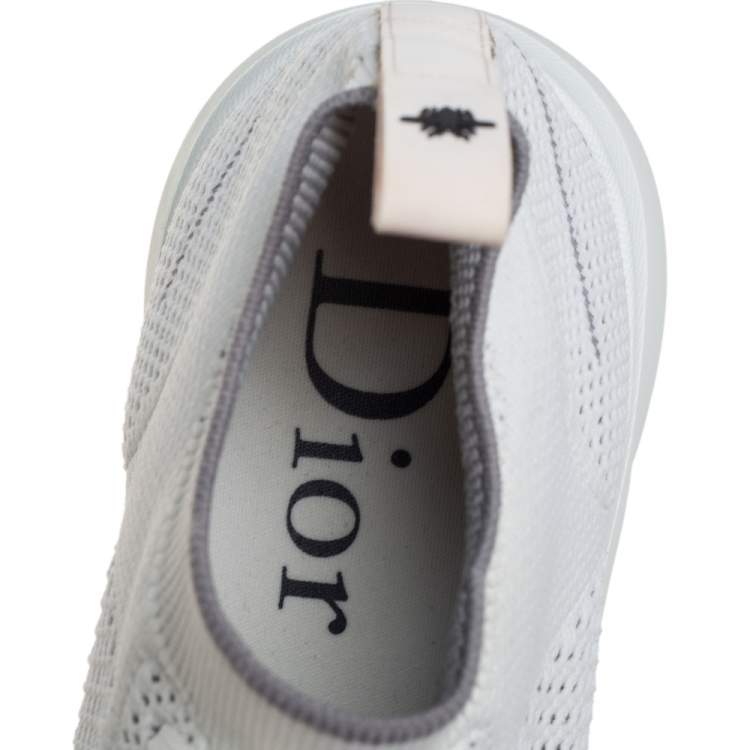 Pre Owned Dior White Knit Fabric B21 Socks Low Top Sneakers Size 40