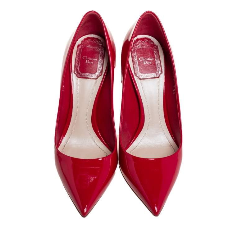 Pre Owned Dior Red Patent Leather Pumps Size 35.5