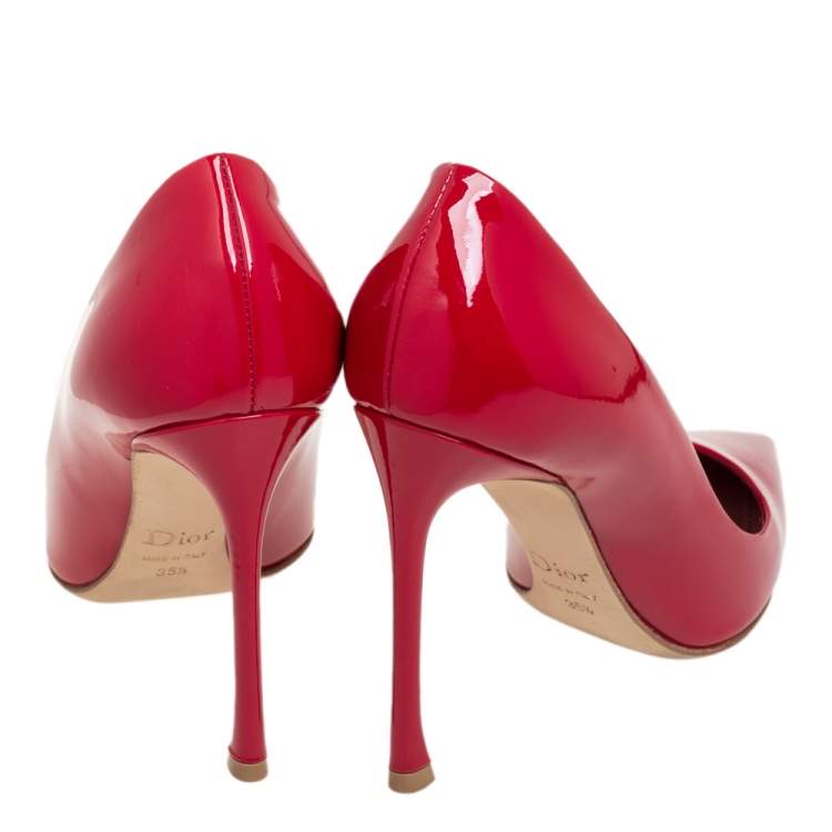 Pre Owned Dior Red Patent Leather Pumps Size 35.5