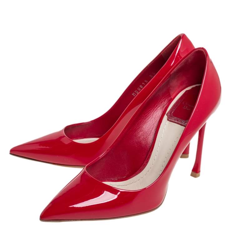 Pre Owned Dior Red Patent Leather Pumps Size 35.5