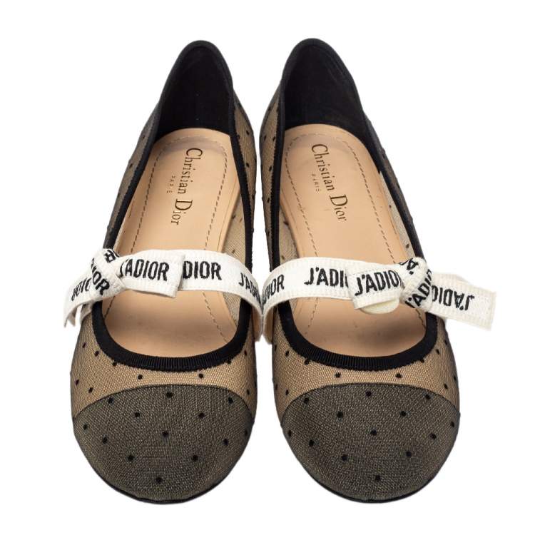 Pre Owned Dior Black Mesh Miss J'Adior Ballet Flats Size 41