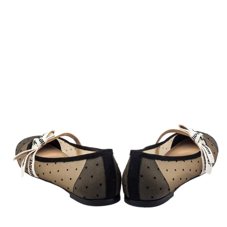 Pre Owned Dior Black Mesh Miss J'Adior Ballet Flats Size 41