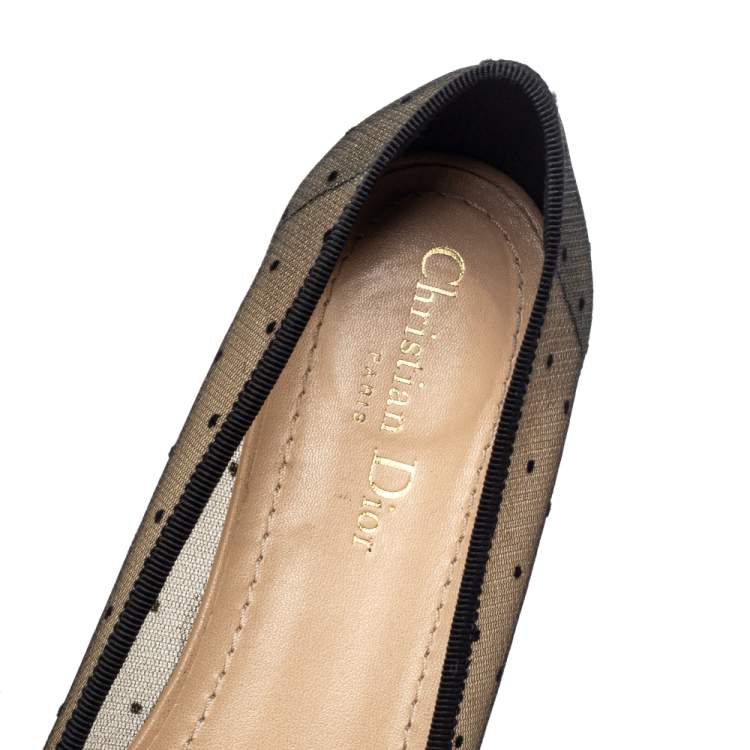Pre Owned Dior Black Mesh Miss J'Adior Ballet Flats Size 41