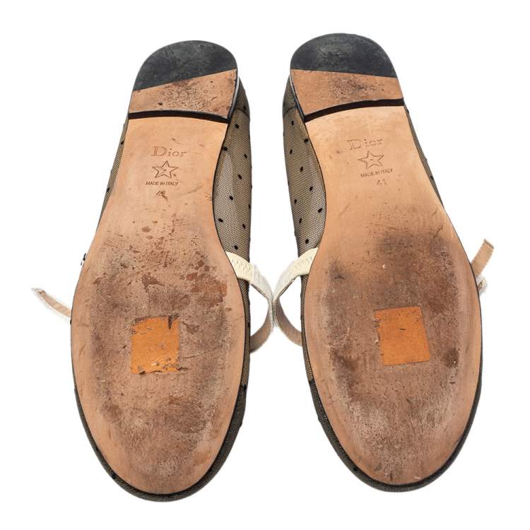 Pre Owned Dior Black Mesh Miss J'Adior Ballet Flats Size 41