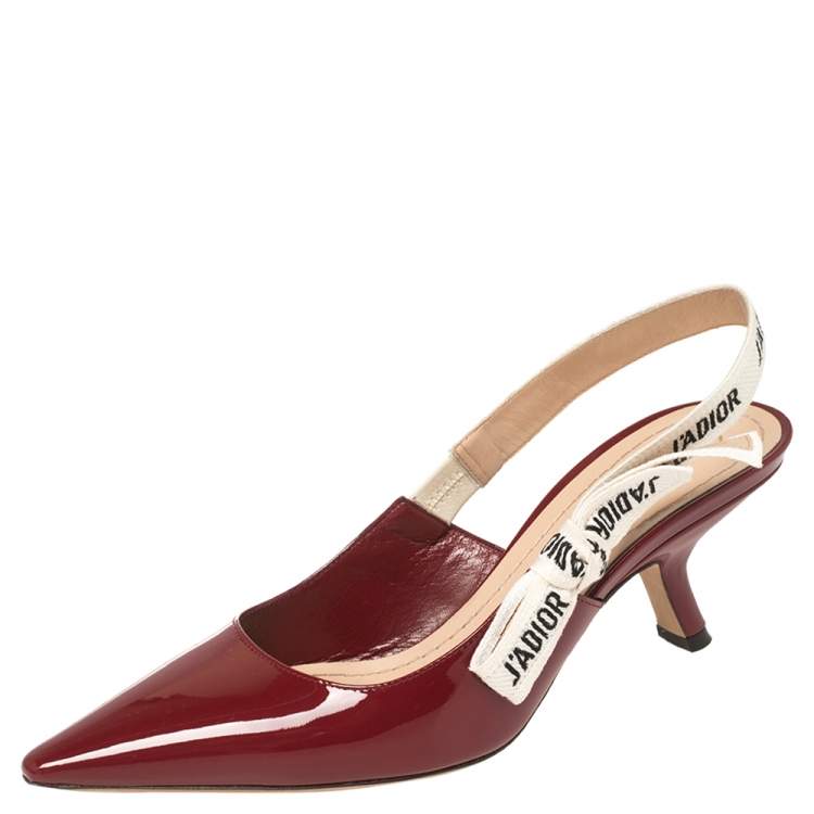 burgundy christian dior sandals